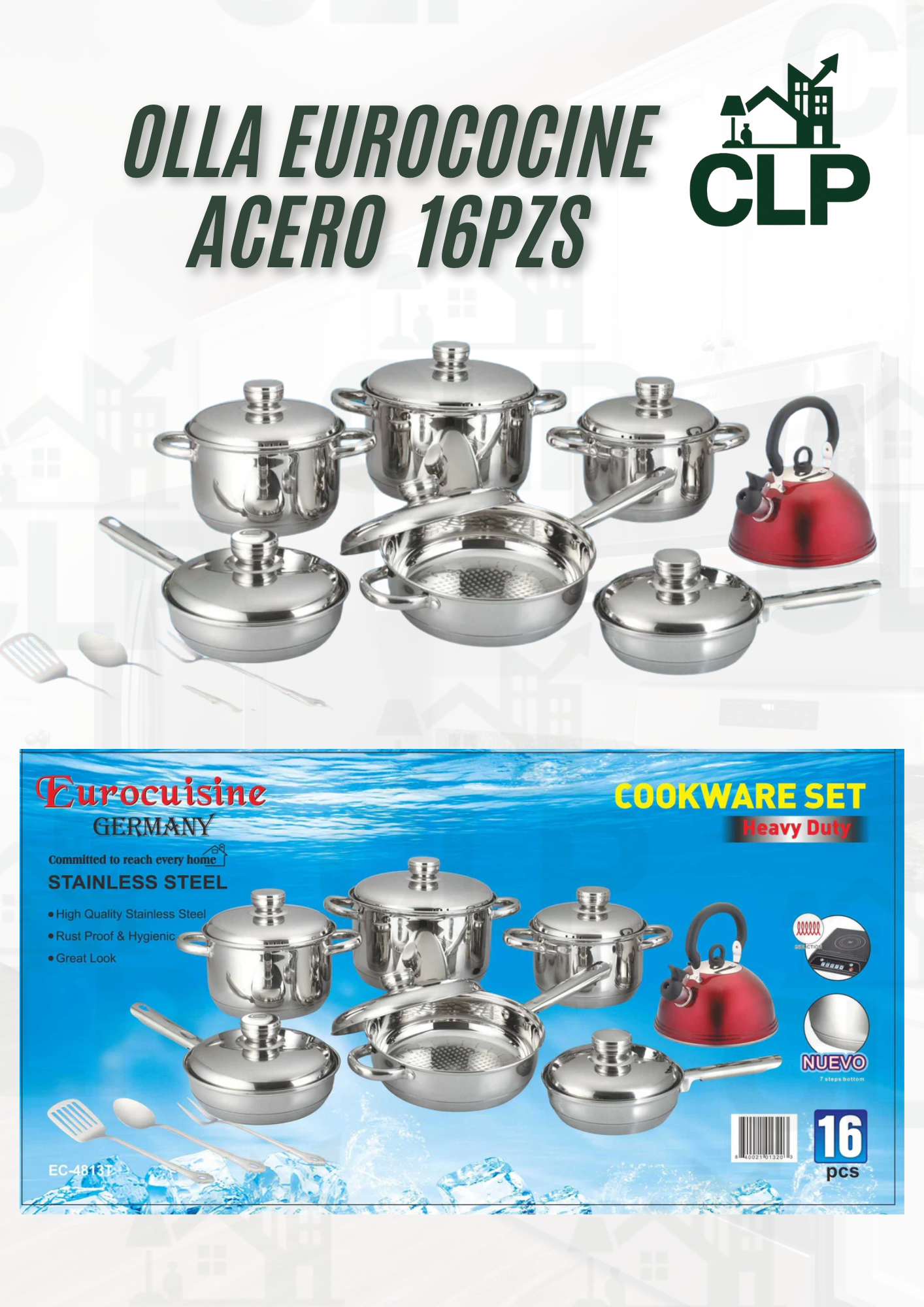 Ollas De 16 Acero Inoxidable