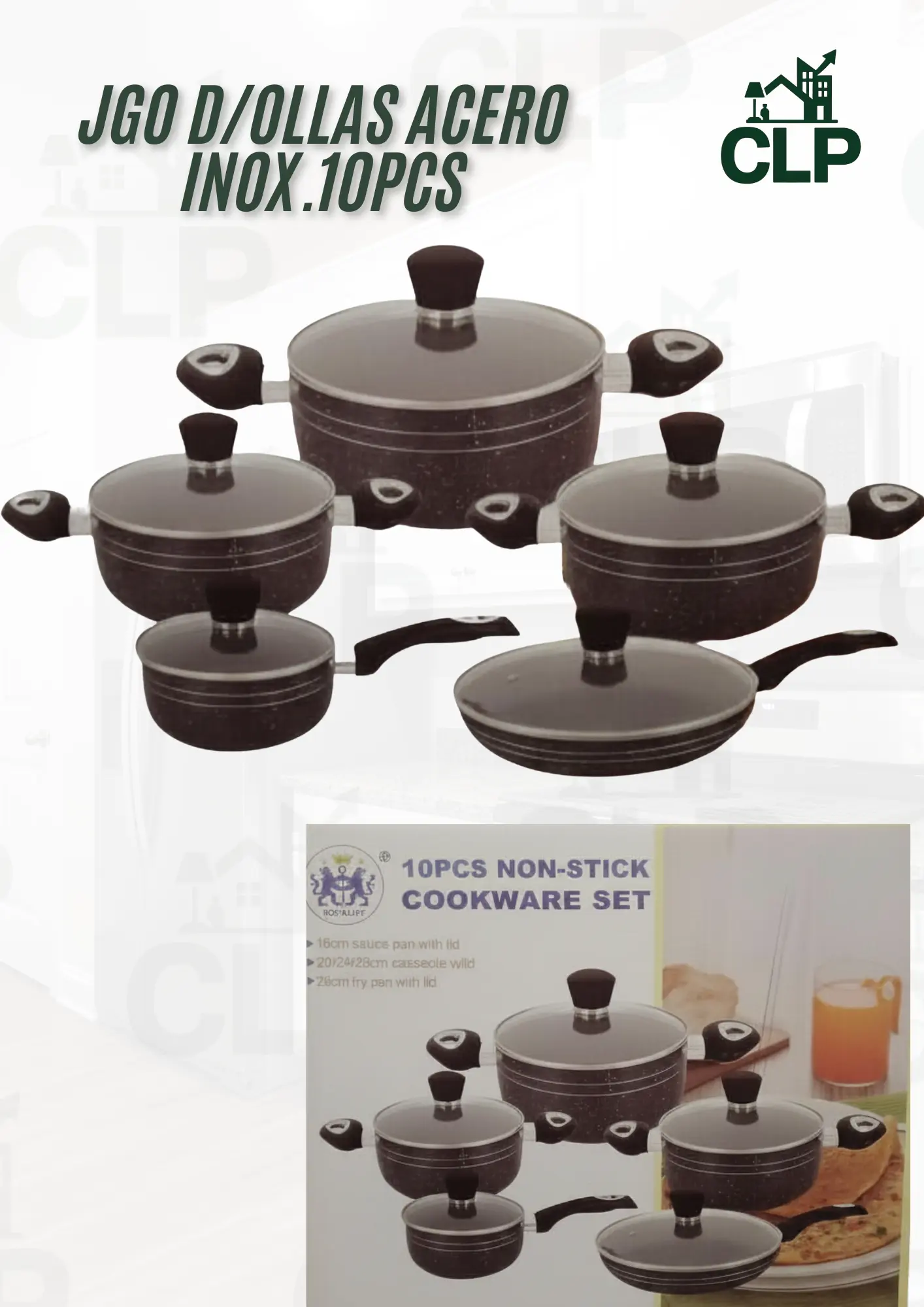 JGO D/OLLAS ACERO INOX.10PCS